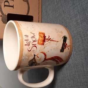 Coffee Mug Hot Cocoa Tea Cup Snowman Merry Christmas Stars Snowflakes Cute 20oz